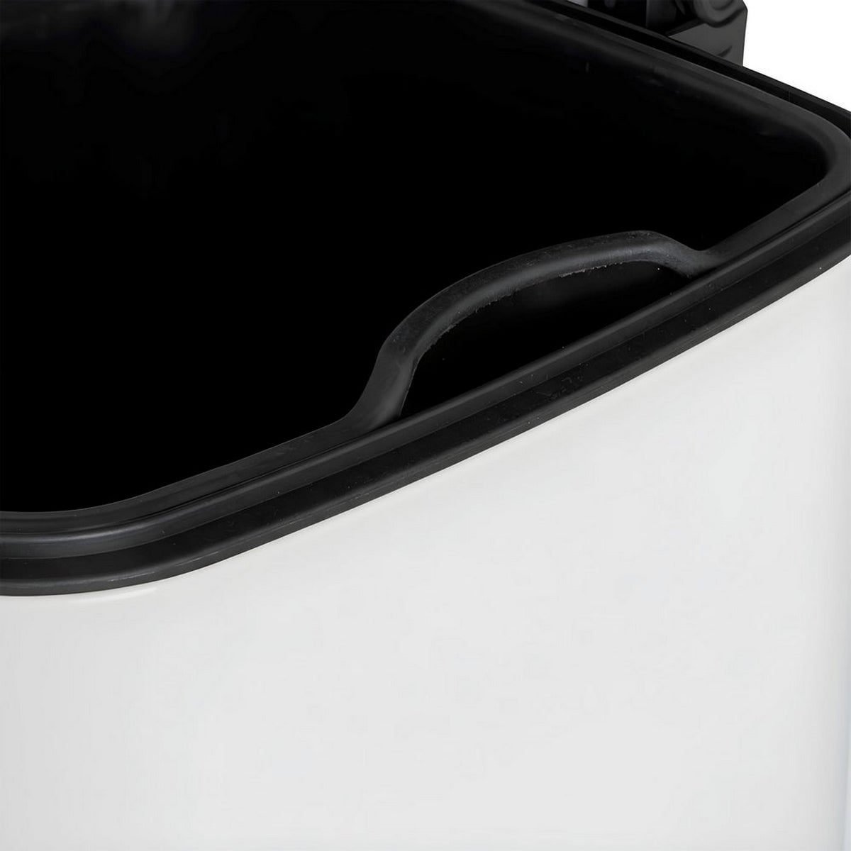 Cesto de Lixo 30 Litros de Metal Branco, Balde Interior Removível