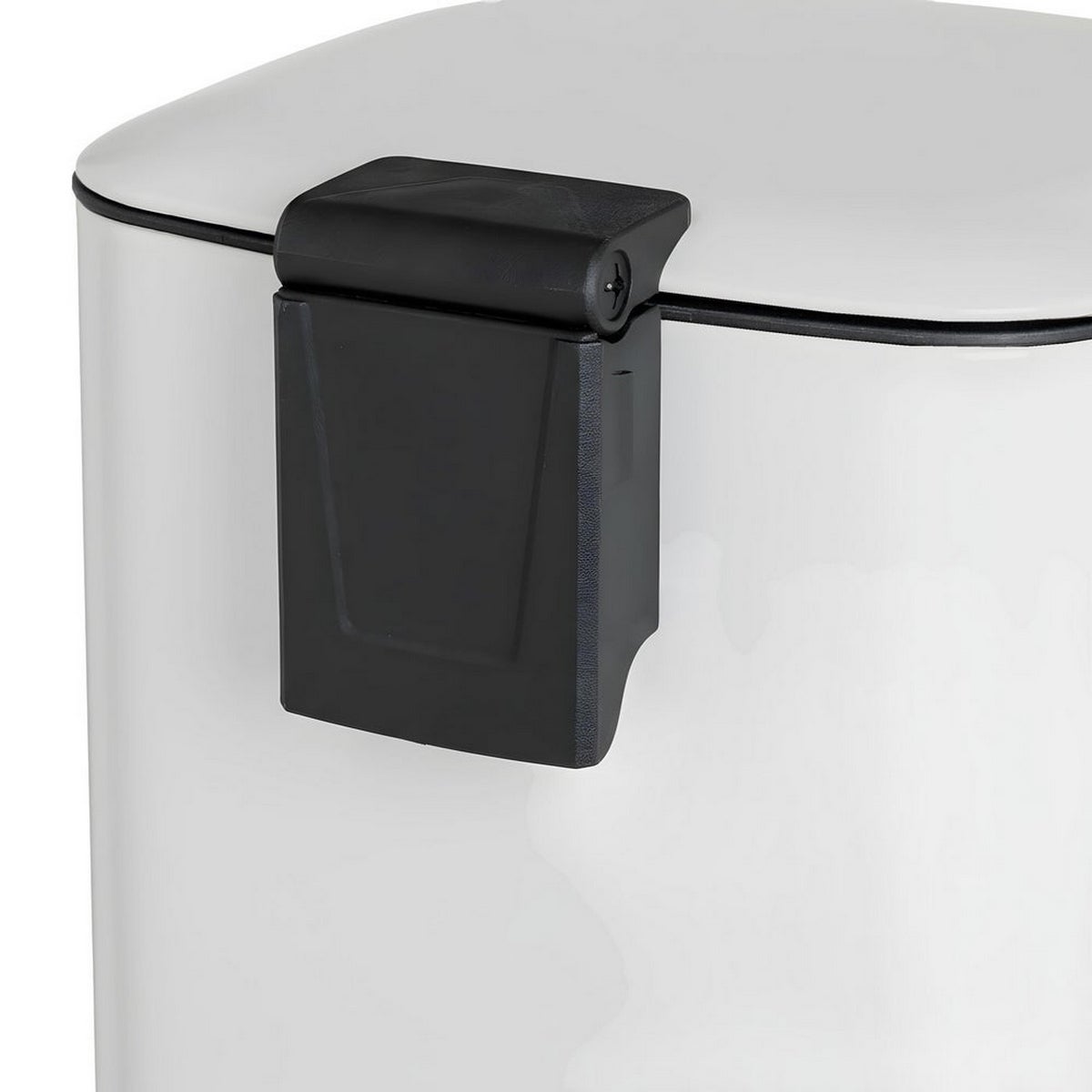 Cesto de Lixo 30 Litros de Metal Branco, Balde Interior Removível