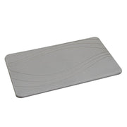 Alfombra de baño de diatomita gris oscuro con ondas de 60x39 cm