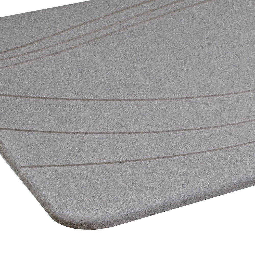 Alfombra de baño de diatomita gris oscuro con ondas de 60x39 cm