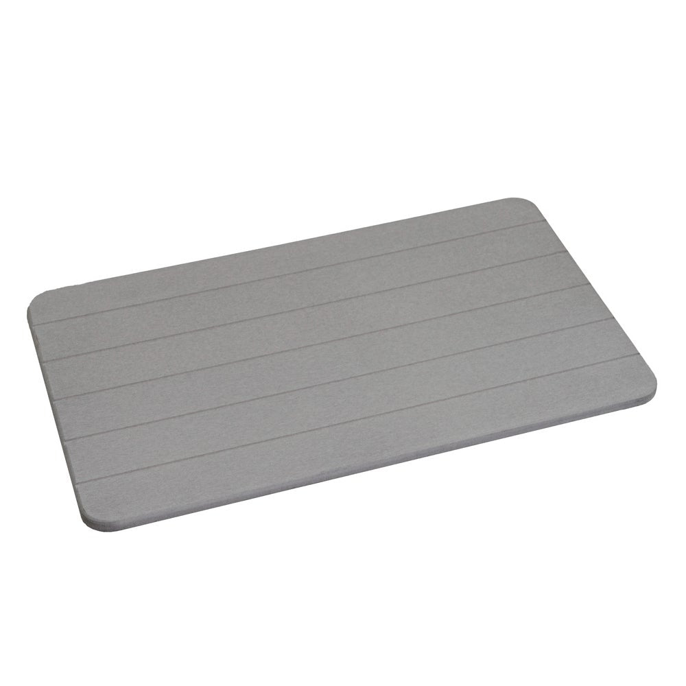 Alfombra de baño de diatomita gris oscuro con rayas de 60x39 cm
