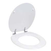 Tapa WC de bambú blanco con bisagras de zinc y fácil instalación 42x34cm