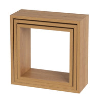 Set de 3 Estantes de Pared Cuadrados Roble Miel 30x30x12 cm