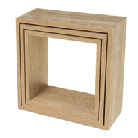 Set de 3 Estantes de Pared Cuadrados Roble Claro 30x30x12 cm