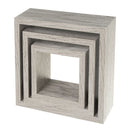 Set de 3 Estantes de Pared Cuadrados Grises 25x25x9 cm
