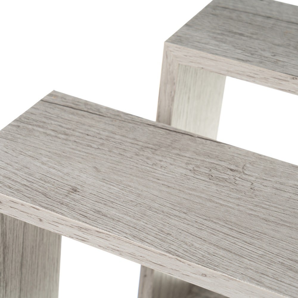 Set de 3 Estantes de Pared Cuadrados Grises 30x30x12 cm