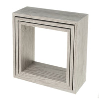 Set de 3 Estantes de Pared Cuadrados Grises 30x30x12 cm