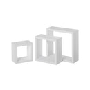 Set de 3 Estantes de Pared Cuadrados Blancos 25x25x9 cm
