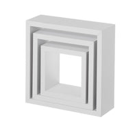 Set de 3 Estantes de Pared Cuadrados Blancos 25x25x9 cm