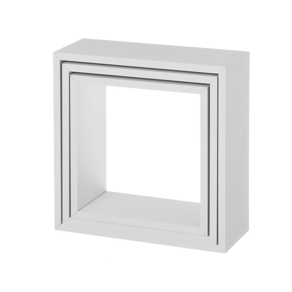 Set de 3 Estantes de Pared Cuadrados Blancos 30x30x12 cm