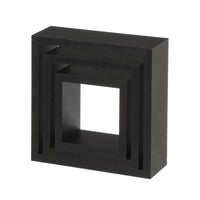 Set de 3 Estantes de Pared Cuadrados Negros 25x25x9 cm