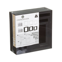 Set de 3 Estantes de Pared Cuadrados Negros 25x25x9 cm