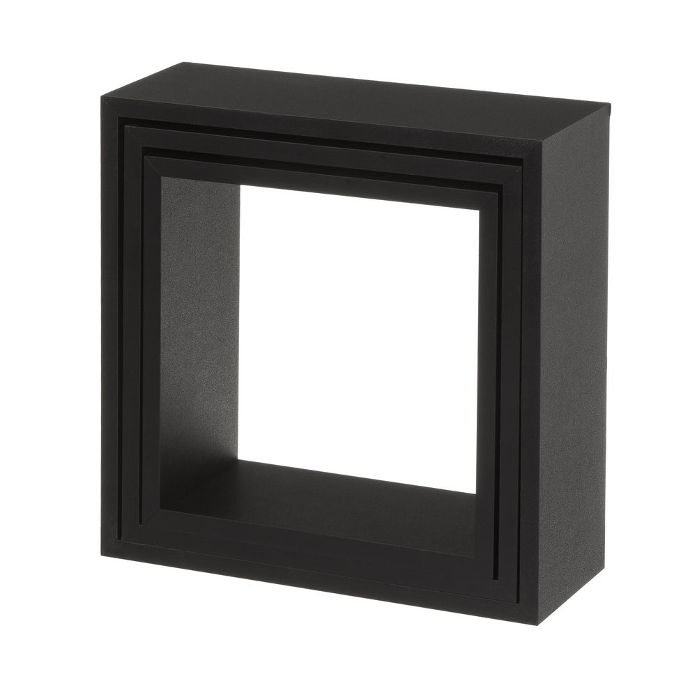 Set de 3 estantes de pared cuadrados negros de 30x30, 27x27 y 24x24 cm