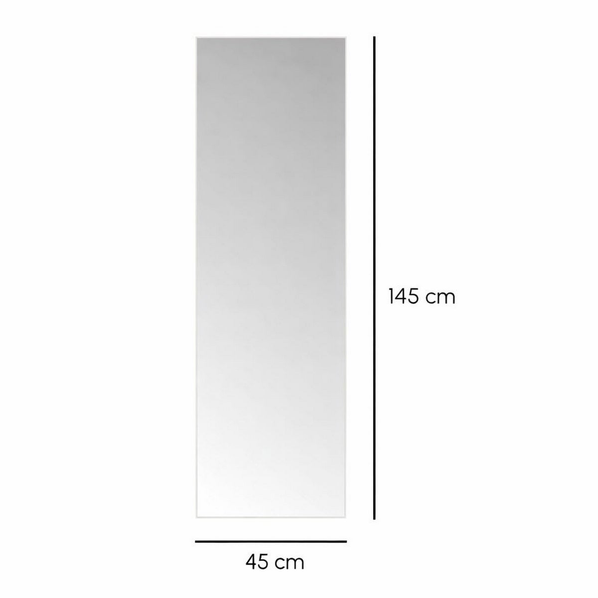 Espelho de parede de corpo inteiro com moldura plástica branca de 45x145 cm