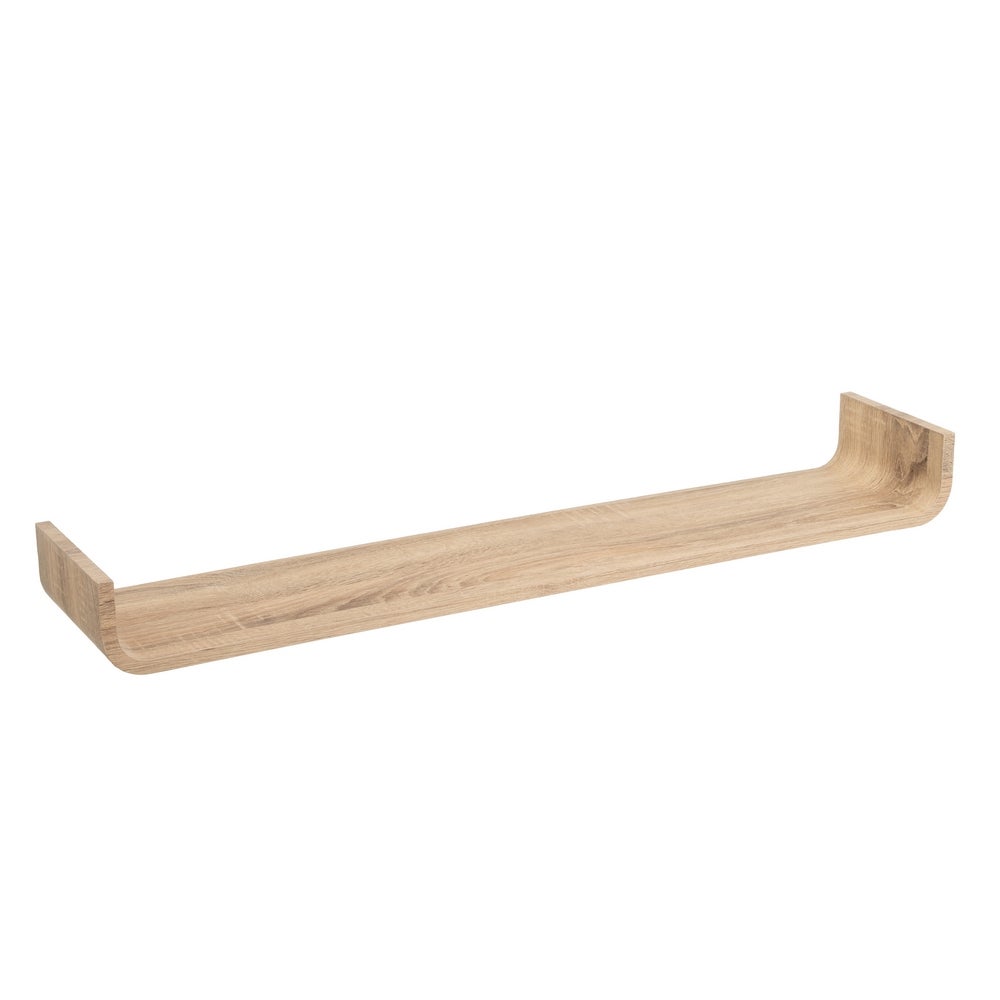 Estante de pared curvo de tablero laminado PVC roble claro de 100x20x10 cm
