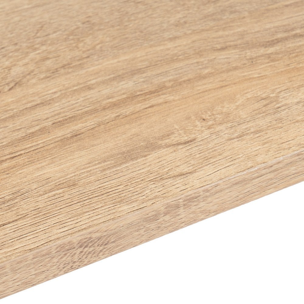Estante de pared curvo de tablero laminado PVC roble claro de 100x20x10 cm