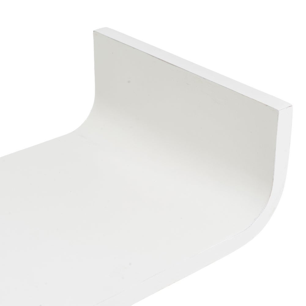 Estante de pared curvo de tablero laminado PVC color blanco de 60x20x10 cm