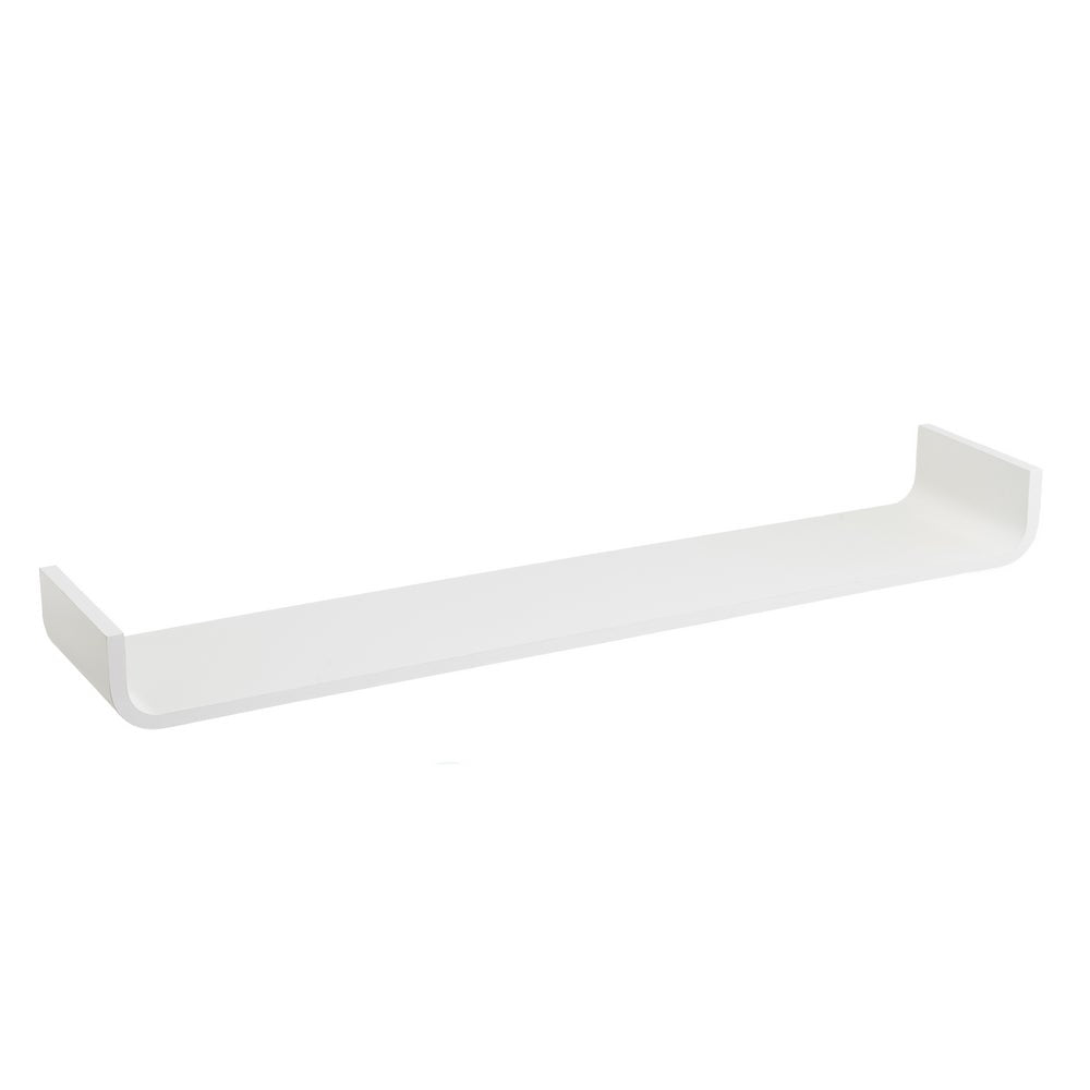 Estante de pared curvo de tablero laminado PVC color blanco de 100x20x10 cm