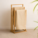 Toallero de bambú natural para 3 toallas de lavabo de 42x24x82cm