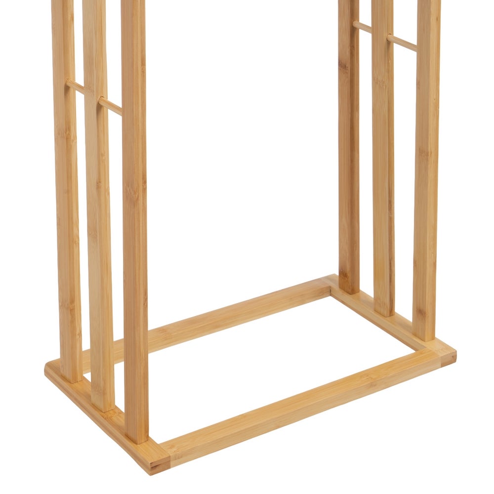 Toallero de bambú natural para 3 toallas de lavabo de 42x24x82cm
