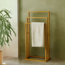 Toallero de bambú natural para 3 toallas de lavabo de 42x24x82cm