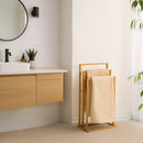 Toallero de bambú natural para 3 toallas de lavabo de 42x24x82cm