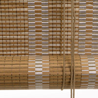 Estor Enrollable de Láminas de Bambú Natural Cosido Blanco 120