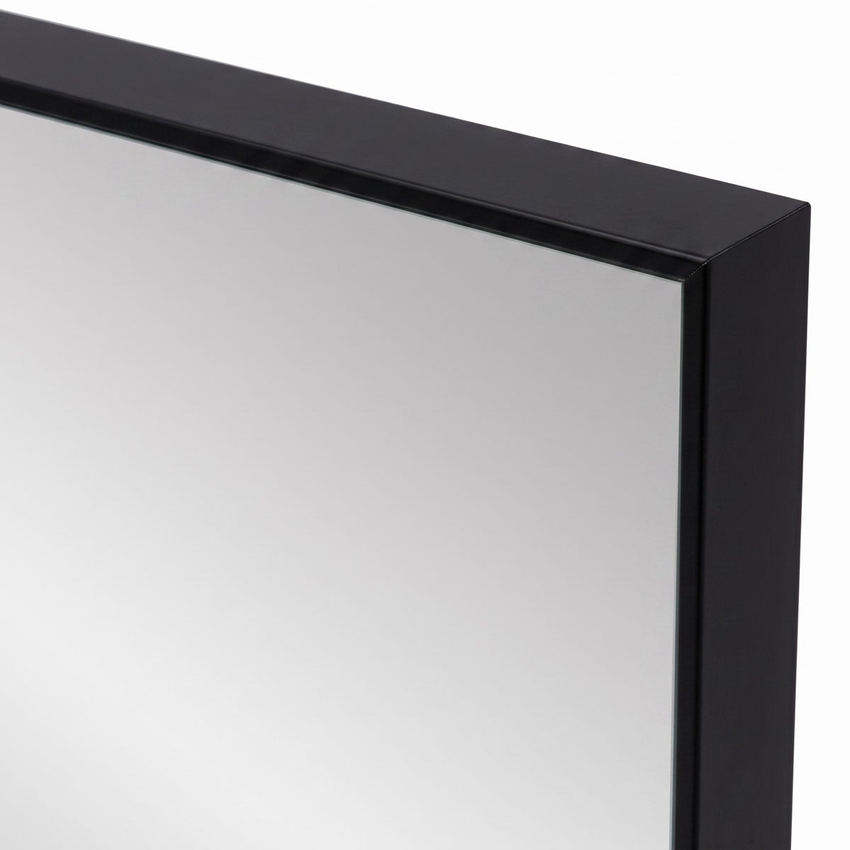 Espejo de pared de rectangular con marco negro de plástico 30x90 cm