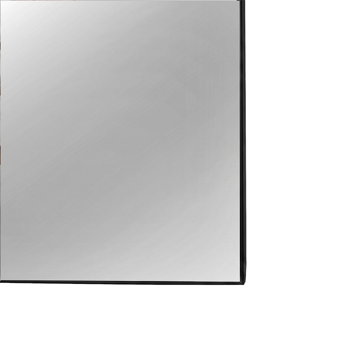 Espejo de pared de rectangular con marco negro de plástico 30x90 cm