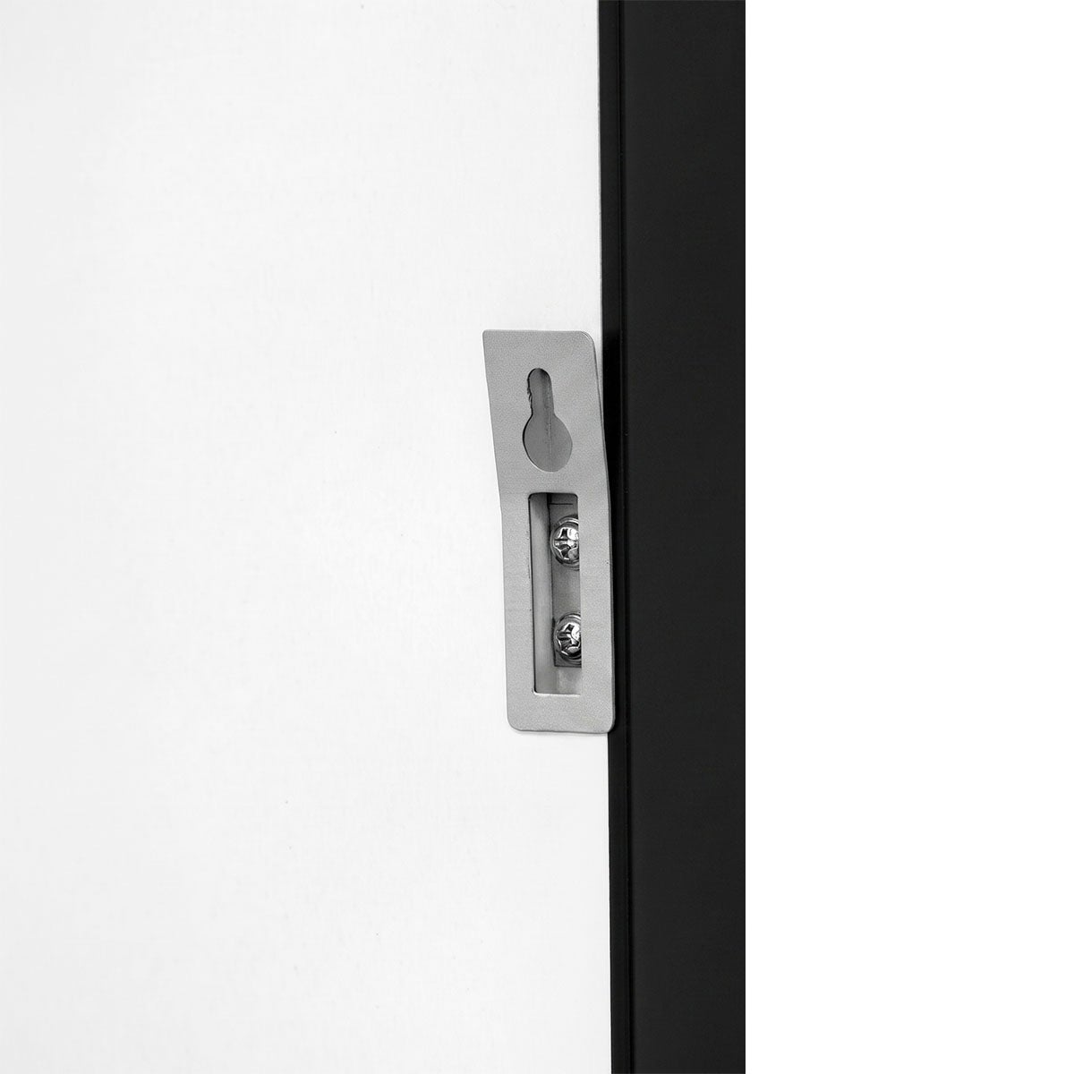 Espejo de pared de rectangular con marco negro de plástico 30x90 cm