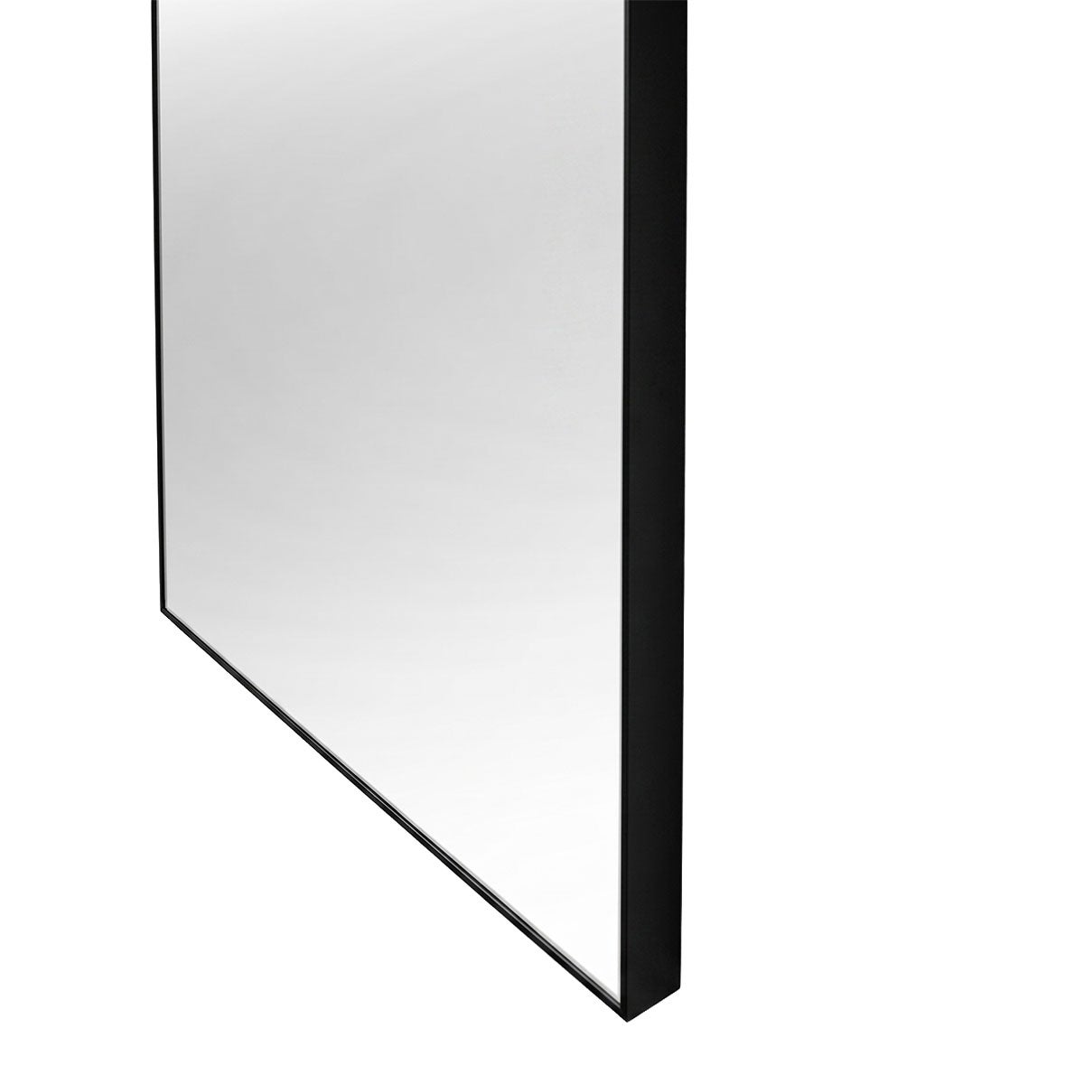 Espejo de pared de rectangular con marco negro de plástico 30x90 cm