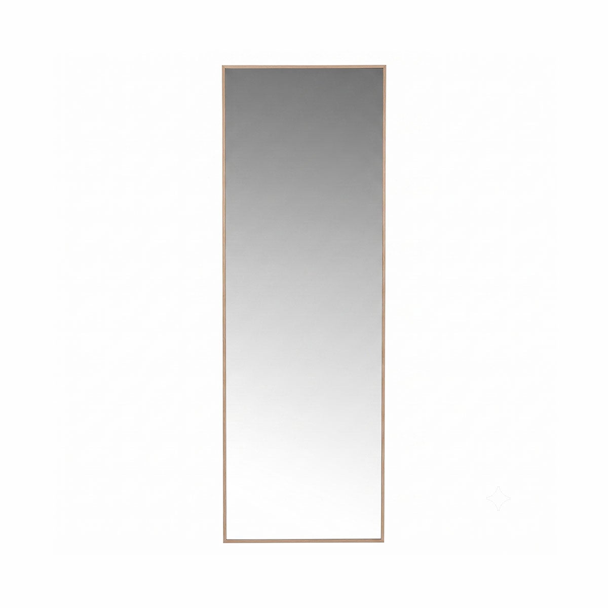 Espejo de pared de rectangular con marco marrón de plástico 30x90 cm
