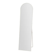 Espejo de pie de cuerpo entero alto curvado de aluminio blanco de 150x40 cm