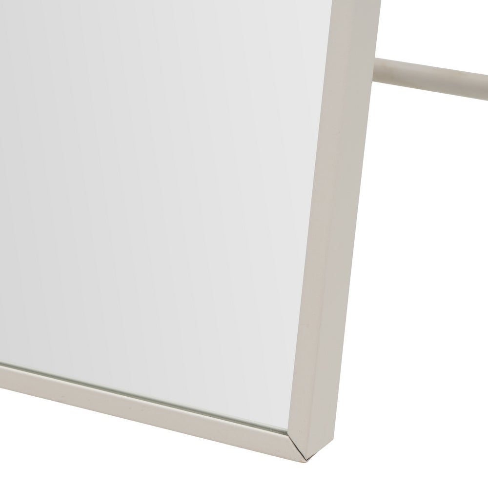 Espejo de pie de cuerpo entero alto curvado de aluminio blanco de 150x40 cm