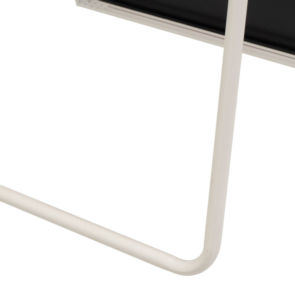 Espejo de pie de cuerpo entero alto curvado de aluminio blanco de 150x40 cm