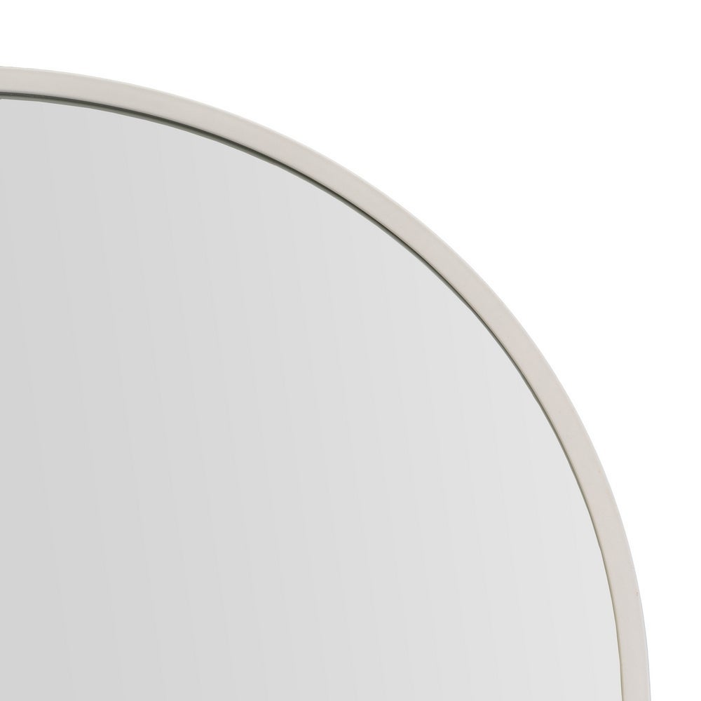 Espejo de pie de cuerpo entero alto curvado de aluminio blanco de 150x40 cm