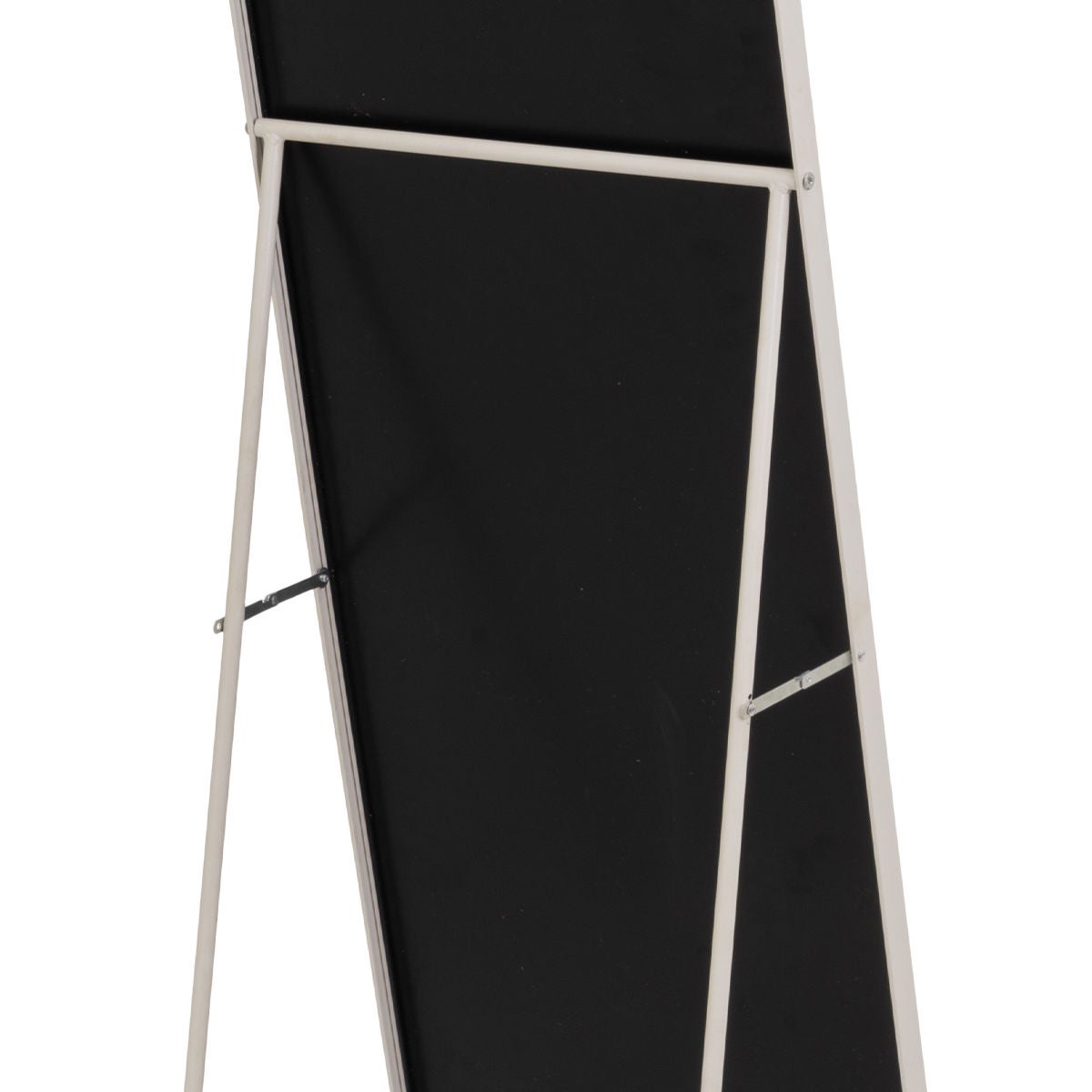 Espejo de pie de cuerpo entero alto curvado de aluminio blanco de 150x40 cm