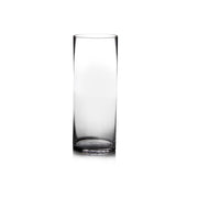 Jarrón cilíndrico de cristal transparente decorativo de 15x40 cm