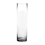 Vaso cilíndrico de vidro transparente decorativo 15x60 cm