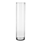 Vaso decorativo redondo de vidro transparente de Ø 15x90 cm