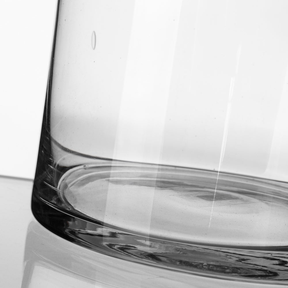 Jarrón decorativo redondo de cristal transparente de Ø 15x90 cm