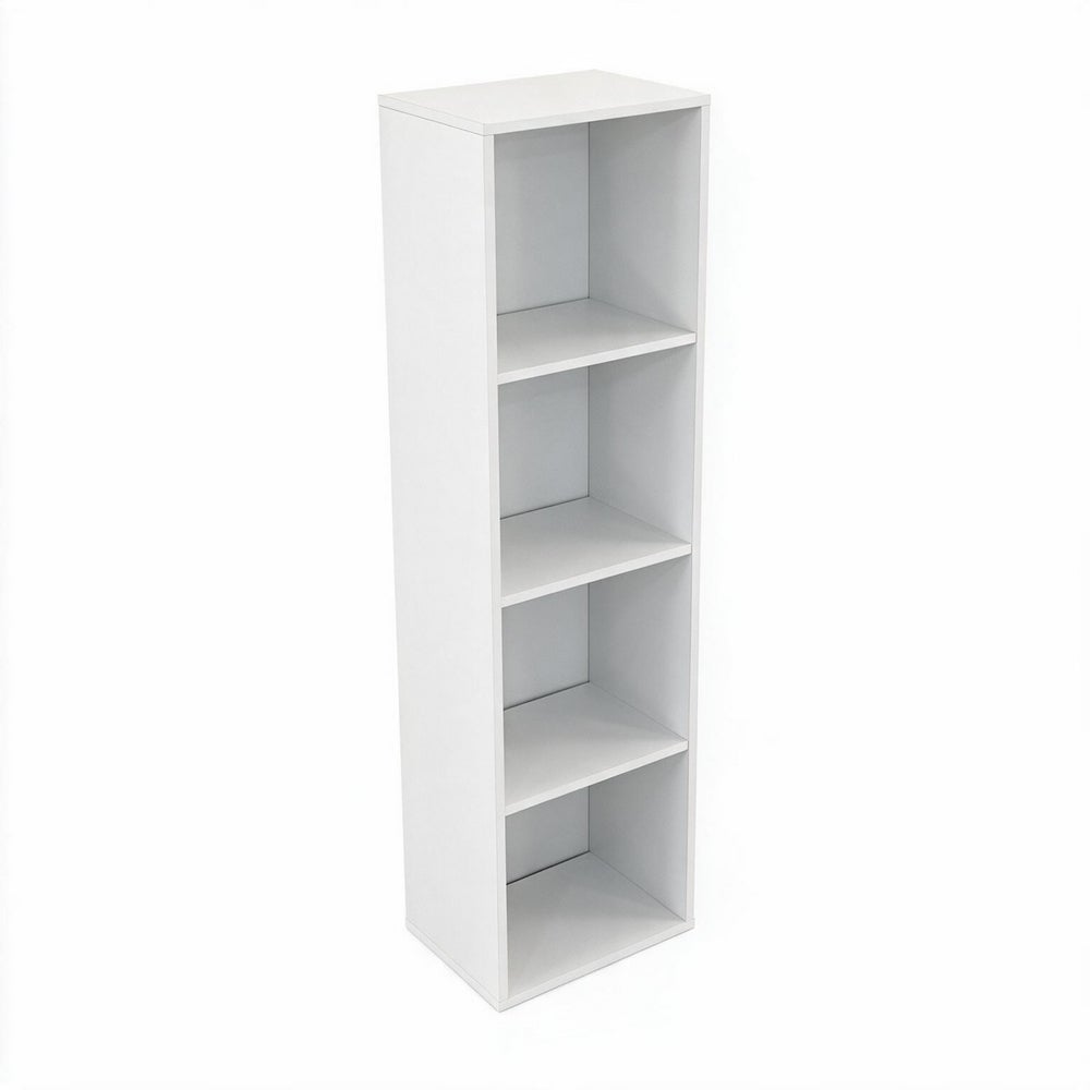 Estantería Cubo con 4 baldas de laminado blanco de 15 mm de 40x30x160 cm