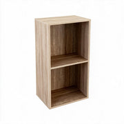 Estantería de 2 cubos de madera color roble de 40x30x80 cm