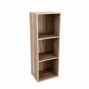Estantería de 3 cubos de madera color roble de 40x30x120 cm