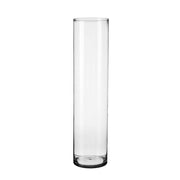 Jarro cilíndrico de vidro transparente decorativo de 15x80 cm