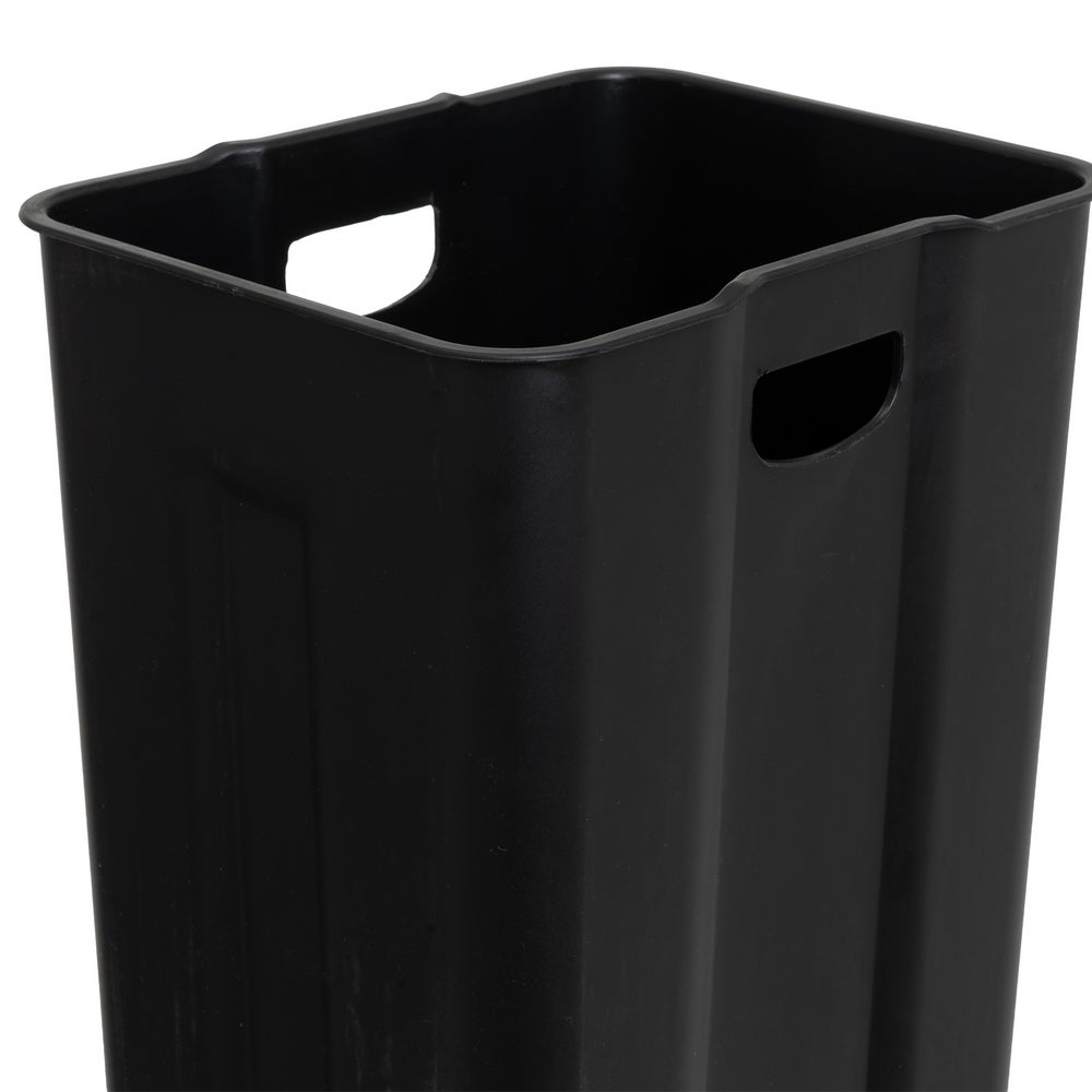 Papelera de pedal gris con tapas negras de cierre suave de 2x30 litros