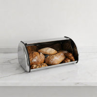 Panera de acero inoxidable plateada de 42x27x18 cm