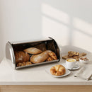 Panera de acero inoxidable plateada de 42x27x18 cm