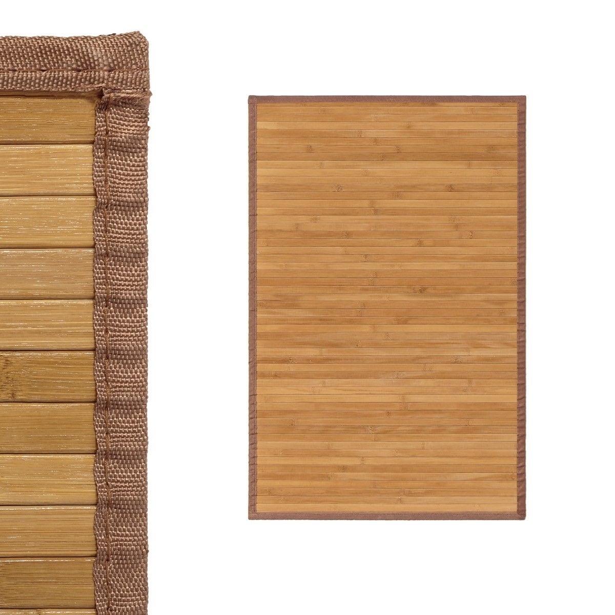 Alfombra para dormitorio de bambú marrón claro de 60x90 cm