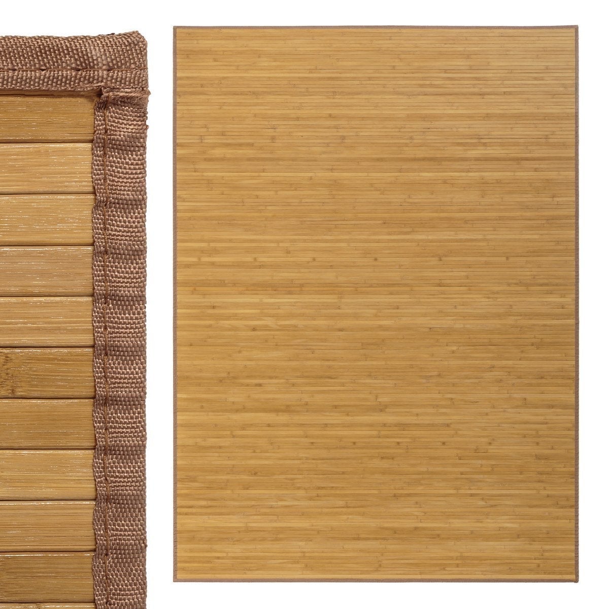 Alfombra para salón de bambú marrón claro de 180x250 cm